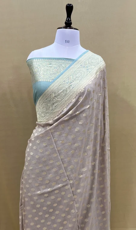 PURE BANARASI MOONGA SILK SAREE
