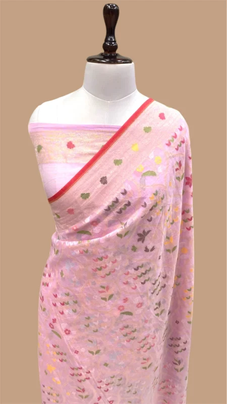HANDLOOM PURE COTTON JAMDANI BANARASI SAREE