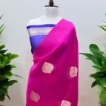 'HOT PINK' PURE KORA HANDLOOM BANARASI SAREE