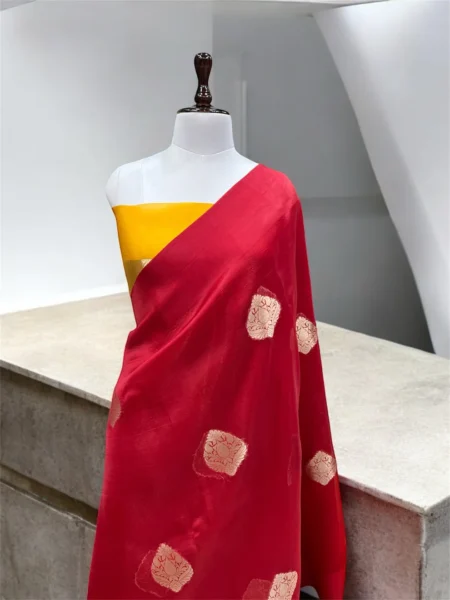 'RED' PURE KORA HANDLOOM BANARASI SAREE