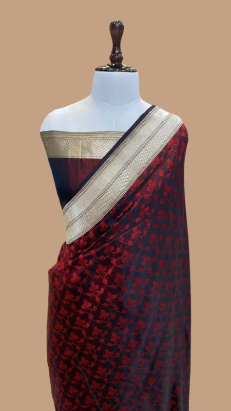 HANDWOVEN SATIN SILK BANARASI SAREE