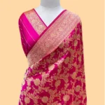 'WEDDING PINK' PURE KATAAN SILK HANDWOVEN JANGLA BANARASI SAREE