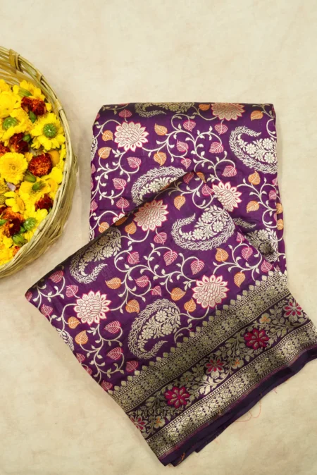 'CARRY PURPLE' PURE KATAAN SILK BANARASI SAREE