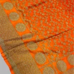 'ORANGE' PURE KHADDI GEORGETTE HANDLOOM BANARASI DUPATTA
