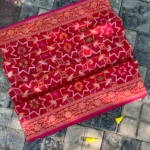 'RAKTAMBARI' PURE COTTON JAMDANI BANARASI SAREE