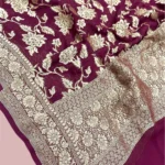 'BROWN’ PURE KHADDI GEORGETTE HANDLOOM BANARASI DUPATTA