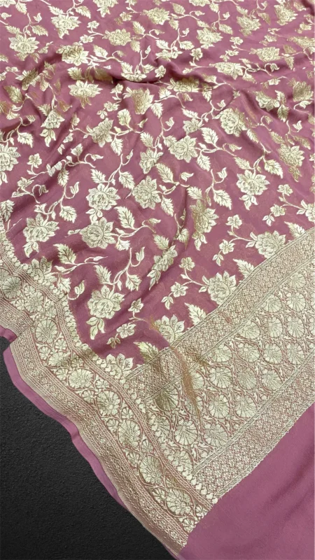 ‘212' PURE KHADDI GEORGETTE HANDLOOM BANARASI SAREE