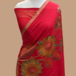 HANDWOVEN MOONGA SILK HANDPAINTED KADHUA BANARASI SAREE