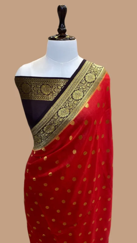PURE MOONGA TUSSAR SILK HANDLOOM BANARASI SAREE