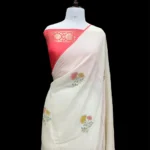 'OFF WHITE' PURE MOONGA TUSSAR SILK BANARASI SAREE