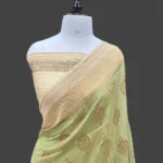 'OLIVE' PURE MOONGA TISSUE SILK BANARASI SAREE
