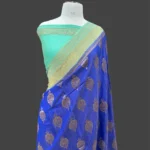 ROYAL BLUE PURE MOONGA TISSUE SILK BANARASI SAREE