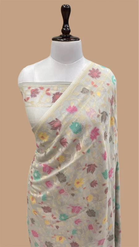HANDLOOM PURE COTTON JAMDANI BANARASI SAREE