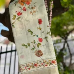 PURE BANARASI MOONGA COTTON SILK KALAMKARI SAREE