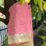 PURE BANARASI MOONGA SILK DOTT SAREE