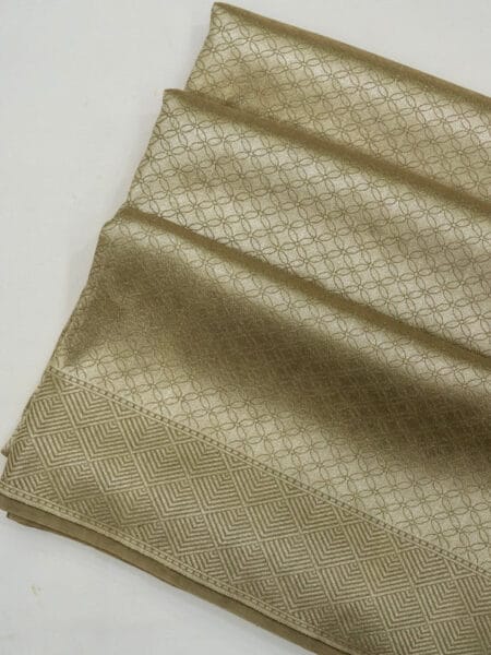 'SOIL BEIGE' PURE MASHRU SATIN SILK BANARASI SAREE- Beige pure Banarasi mashru satin silk saree
