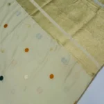 IVORY' PURE MASHRU SATIN SILK MULTI ASHARFI BUTTI BANARASI SAREE