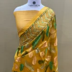 PURE BANARASI ORGANZA SILK CHIKANKARI SAREE
