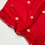 'SUITCASE RED' PURE MASHRU SATIN SILK ASHARFI BUTTA SAREE