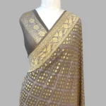 PURE KHADDI GEORGETTE HANDLOOM BANARASI ALFI SAREE