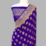 PURE KHADDI GEORGETTE HANDLOOM BANARASI ALFI SAREE