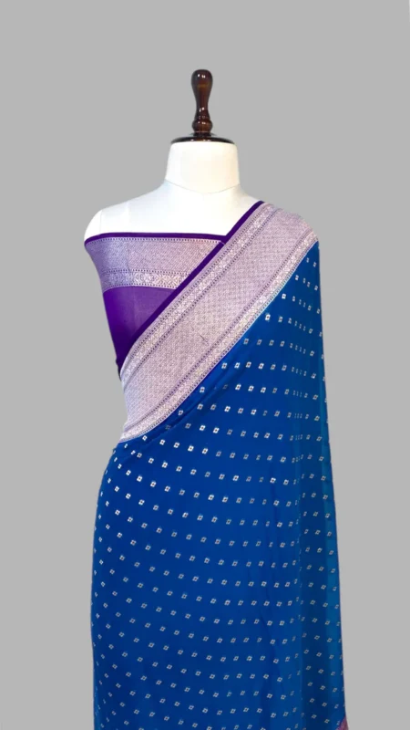 PURE KHADDI GEORGETTE HANDLOOM BANARASI SAREE