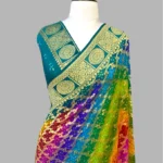 'RAINBOW' PURE KHADDI GEORGETTE HANDLOOM BANDHANI BANARASI SAREE