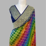 'RAINBOW' PURE KHADDI GEORGETTE HANDLOOM BANDHANI BANARASI SAREE