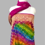 ‘RAINBOW' PURE KHADDI GEORGETTE HANDLOOM BANDHANI BANARASI SAREE