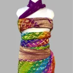 'RAINBOW' PURE KHADDI GEORGETTE HANDLOOM BANDHANI BANARASI SAREE