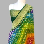 'RAINBOW' PURE KHADDI GEORGETTE HANDLOOM BANDHANI BANARASI SAREE
