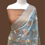 PURE TUSSAR SILK KALAMKARI PRINT BANARASI SAREE