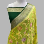 PURE KHADDI GEORGETTE TILFI HANDLOOM BANARASI SAREE