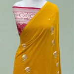 PURE KHADDI GEORGETTE HANDLOOM BANARASI SAREE