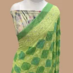 PURE VISCOSE GEORGETTE CHIKANKARI BANARASI SAREE