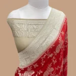 PURE KHADDI GEORGETTE HANDLOOM BANARASI SAREE
