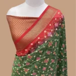 PURE COTTON SILK CHIKANKARI BANDHANI HANDLOOM BANARASI SAREE