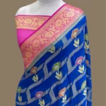 PURE KHADDI GEORGETTE TILFI HANDLOOM BANARASI SAREE