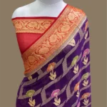 PURE KHADDI GEORGETTE HANDLOOM BANARASI SAREE