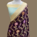 PURE KHADDI GEORGETTE TILFI HANDLOOM BANARASI SAREE