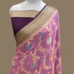 PURE KHADDI GEORGETTE TILFI HANDLOOM BANARASI SAREE