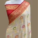 PURE KHADDI GEORGETTE TILFI HANDLOOM BANARASI SAREE