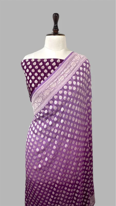 Pure khaddi georgette handloom banarasi saree