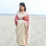 "RED"PURE MOONGA SILK BANARASI Handloom SAREE