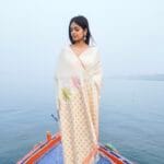 PURE BANARASI MOONGA TUSSAR SILK SAREE - Aanchal meenakari saree