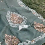 PURE BANARASI ORGANZA SILK CHIKANKARI SAREE