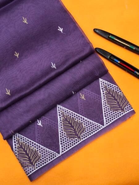 PURE BANARASI ORGANZA CHIKANKARI SAREE