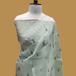 PURE BANARASI KORA CHIKANKARI SAREE