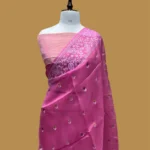 PURE BANARASI KORA CHIKANKARI SAREE