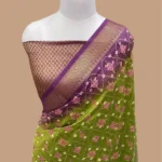 PURE COTTON SILK CHIKANKARI BANDHANI HANDLOOM BANARASI SAREE